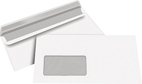 STAPLES® Briefumschlag, mit Fenster, selbstklebend, kompakt, 235 x 125 mm, 80 g/m², holzfrei, weiß (1.000 Stück), Sie erhalten 1 Packung á 1000 Stück von STAPLES