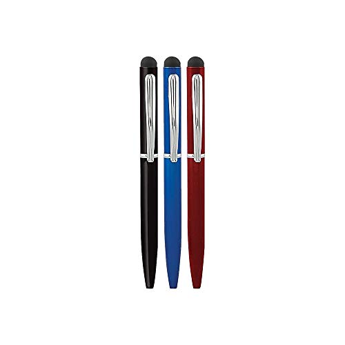 STAPLES 2618980 2-in-1 Stylus und Stift, 3 Stück, schwarz/rot/blau von STAPLES