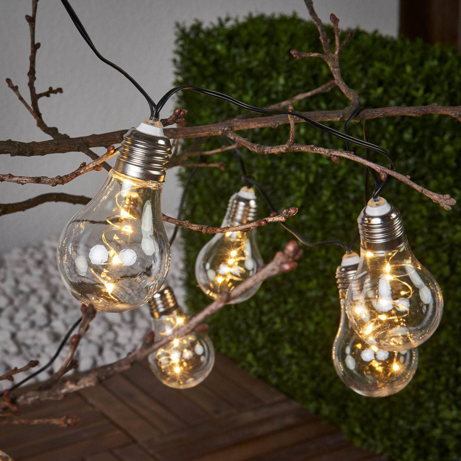 LED-Solar-Lichterkette Glow, klar, warmweiß, 190 cm lang LED-Solar-Lichterkette Glow, klar, warmweiß, 190 cm lang von STAR TRADING