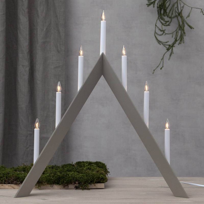Kerzenleuchter Arrow, spitz, 7flammig, grau von STAR TRADING