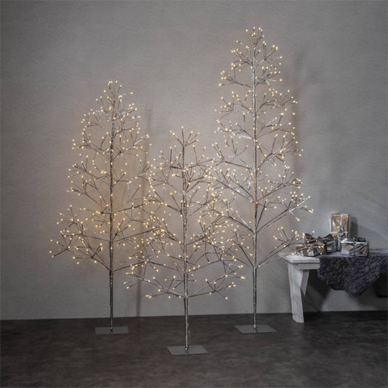 LED-Dekobaum Flower Tree IP44 silber Höhe 180cm von STAR TRADING