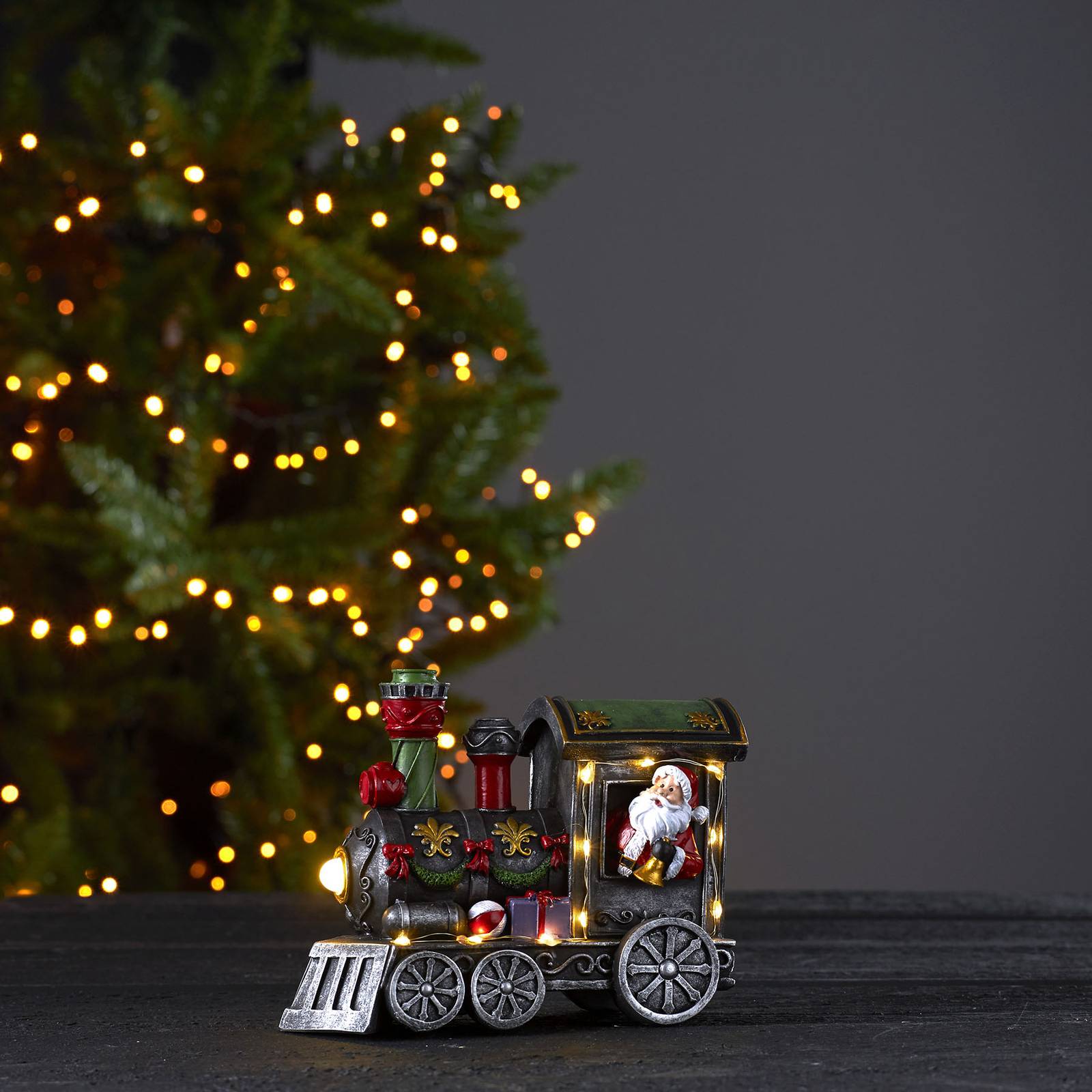LED-Dekoleuchte Loke, Weihnachtsmann im Zug von STAR TRADING