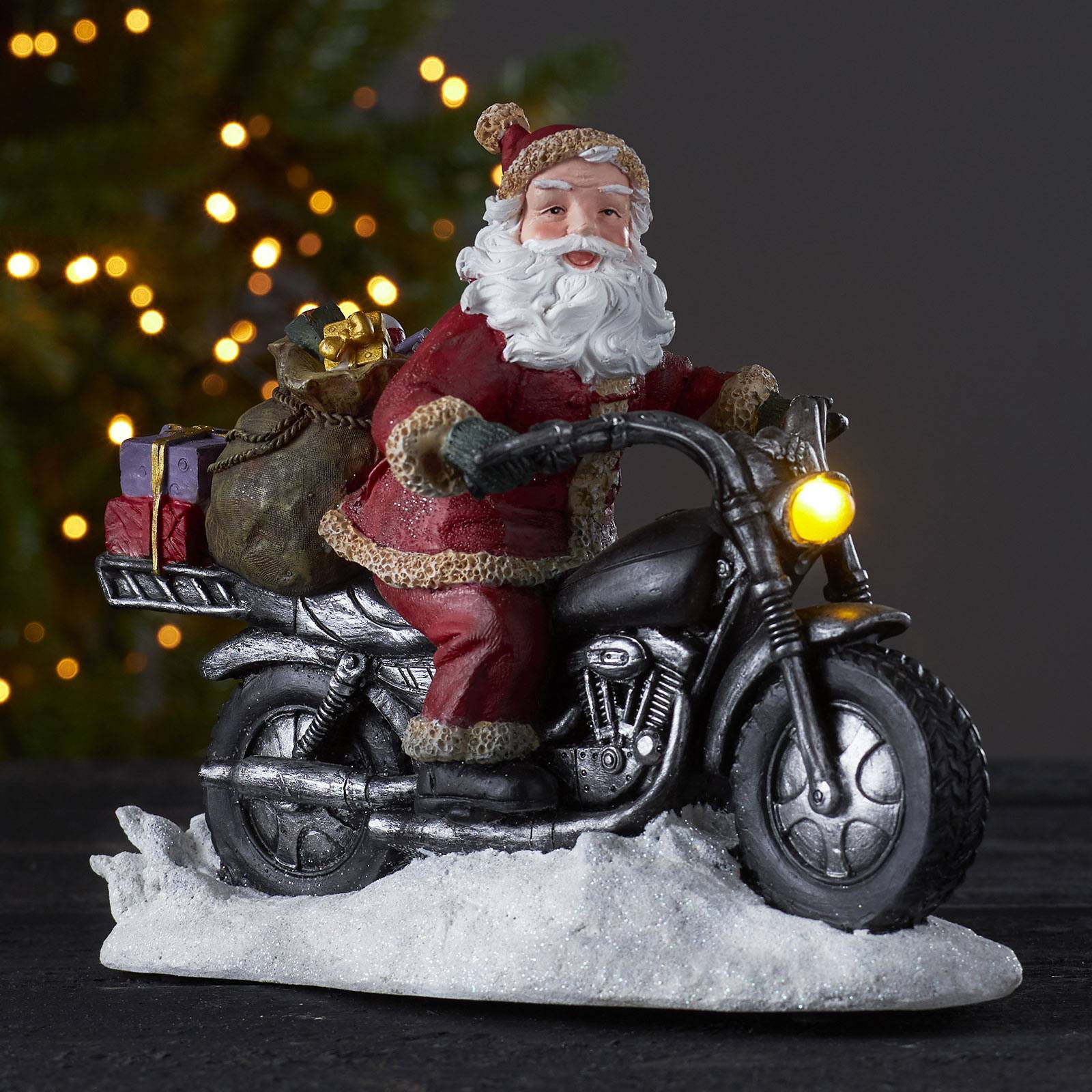 LED-Dekoleuchte Merryville, Santa auf Motorrad von STAR TRADING