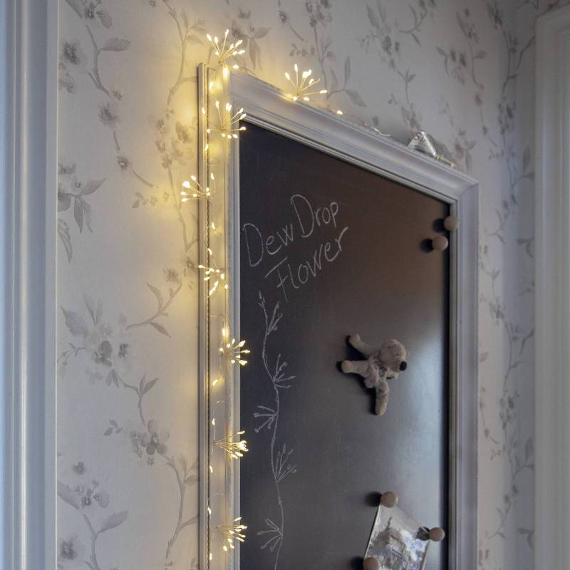 LED-Lichterkette Dew Drop Flower, silber, 140 cm, Batterie von STAR TRADING