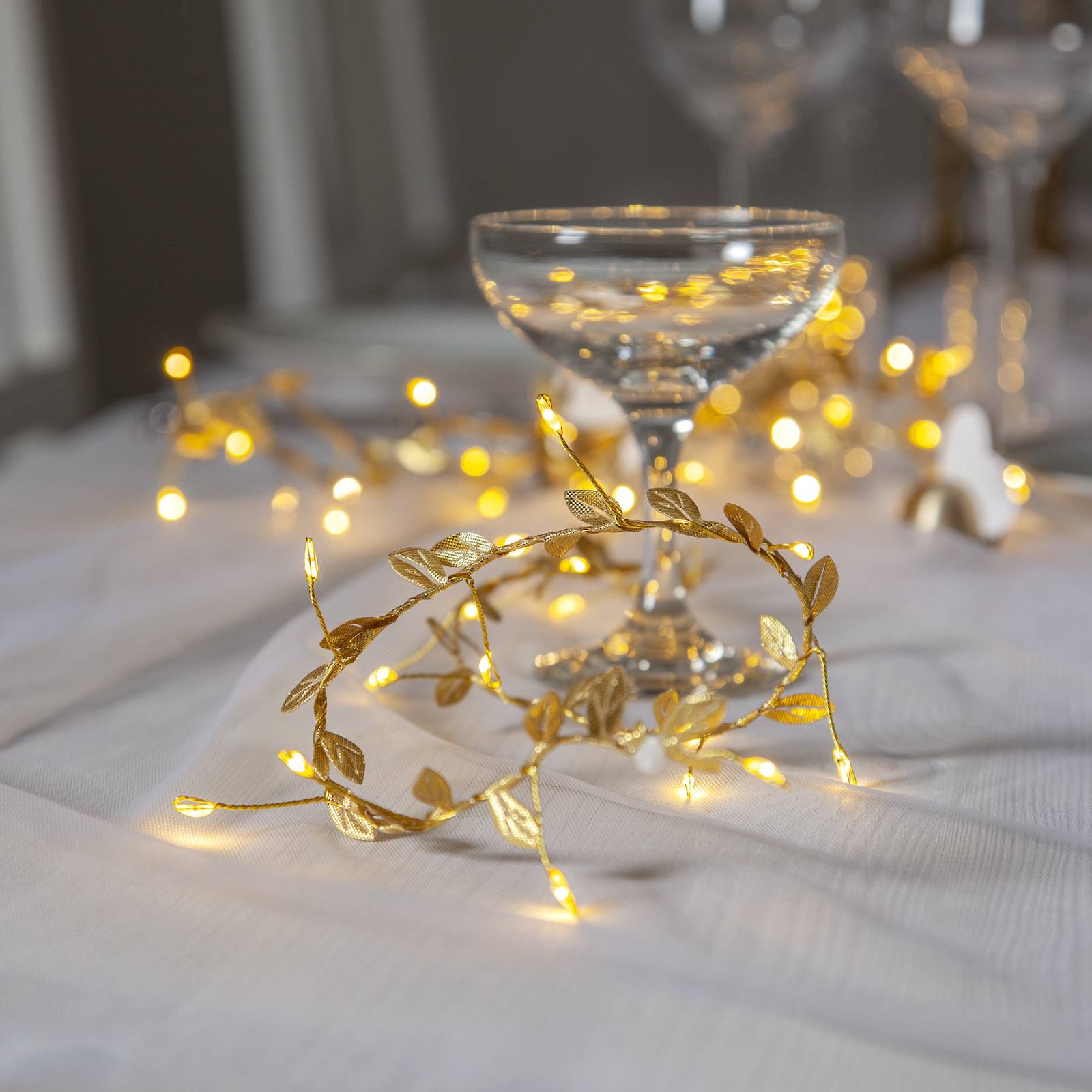 LED-Lichterkette Winny, gold, Kunststoff, 200 cm, Batterie LED-Lichterkette Winny, gold, Kunststoff, 200 cm, Batterie von STAR TRADING