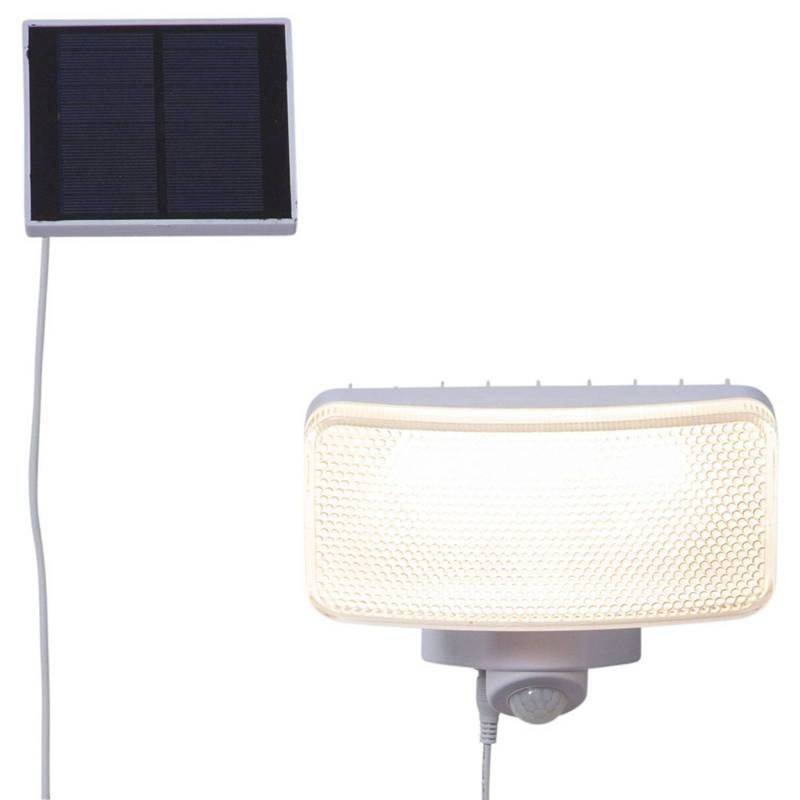 LED-Solarlampe Powerspot Sensor, eckig weiß 350lm von STAR TRADING