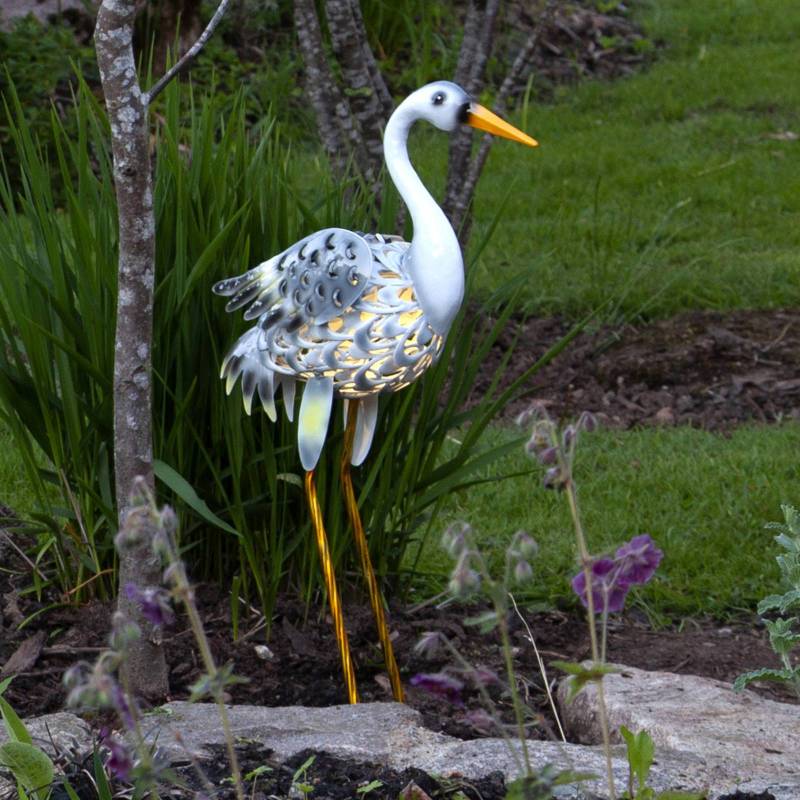 LED-Solarleuchte Heron als Reiher-Figur von STAR TRADING