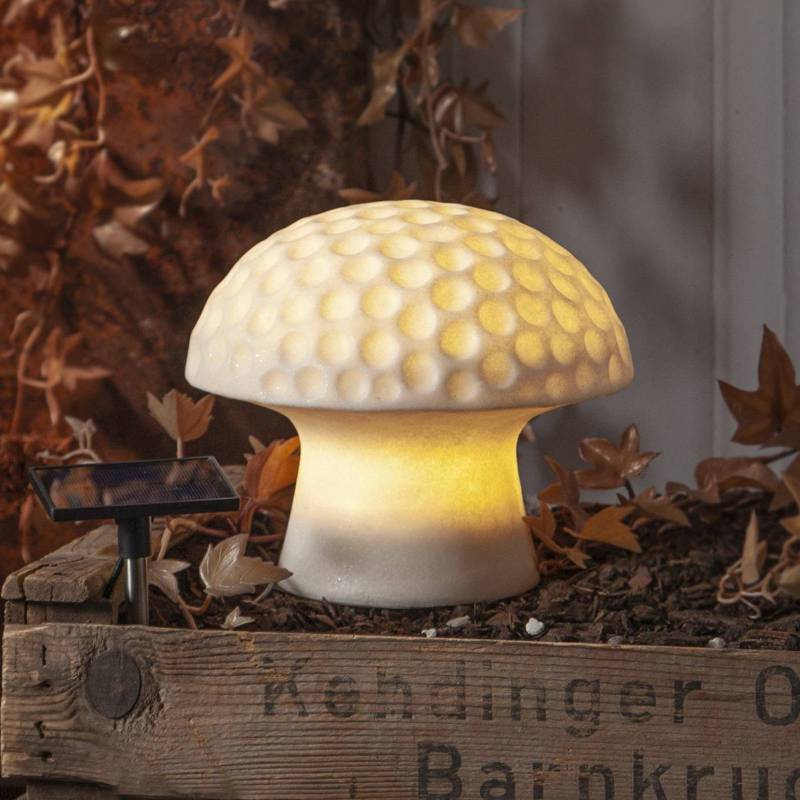 LED-Solarleuchte Sandy, 16 cm, weiß, Kunststoff, Pilzform von STAR TRADING