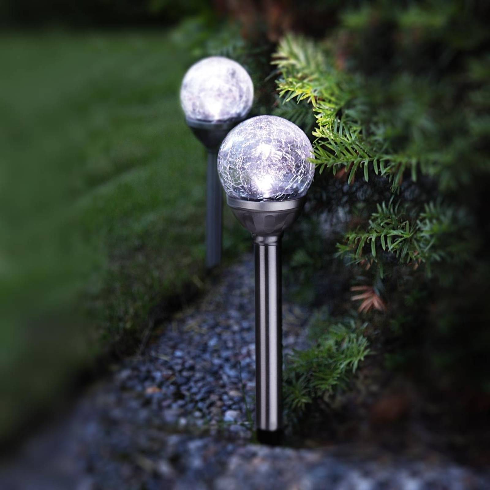 LED-Solarstäbe mit Kugeln 2-er Set von STAR TRADING