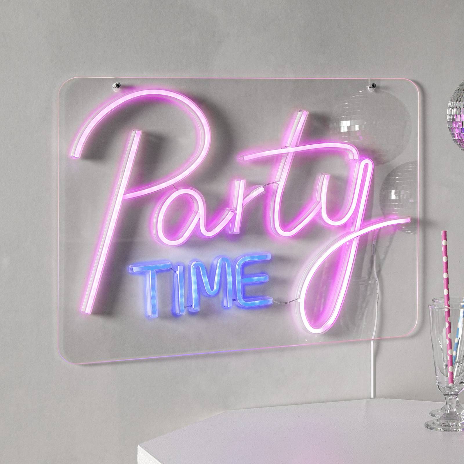 LED-Wandlampe Party Time, pink/weiß Plexiglas 48 x 36 cm USB LED-Wandlampe Party Time, pink/weiß Plexiglas 48 x 36 cm USB von STAR TRADING