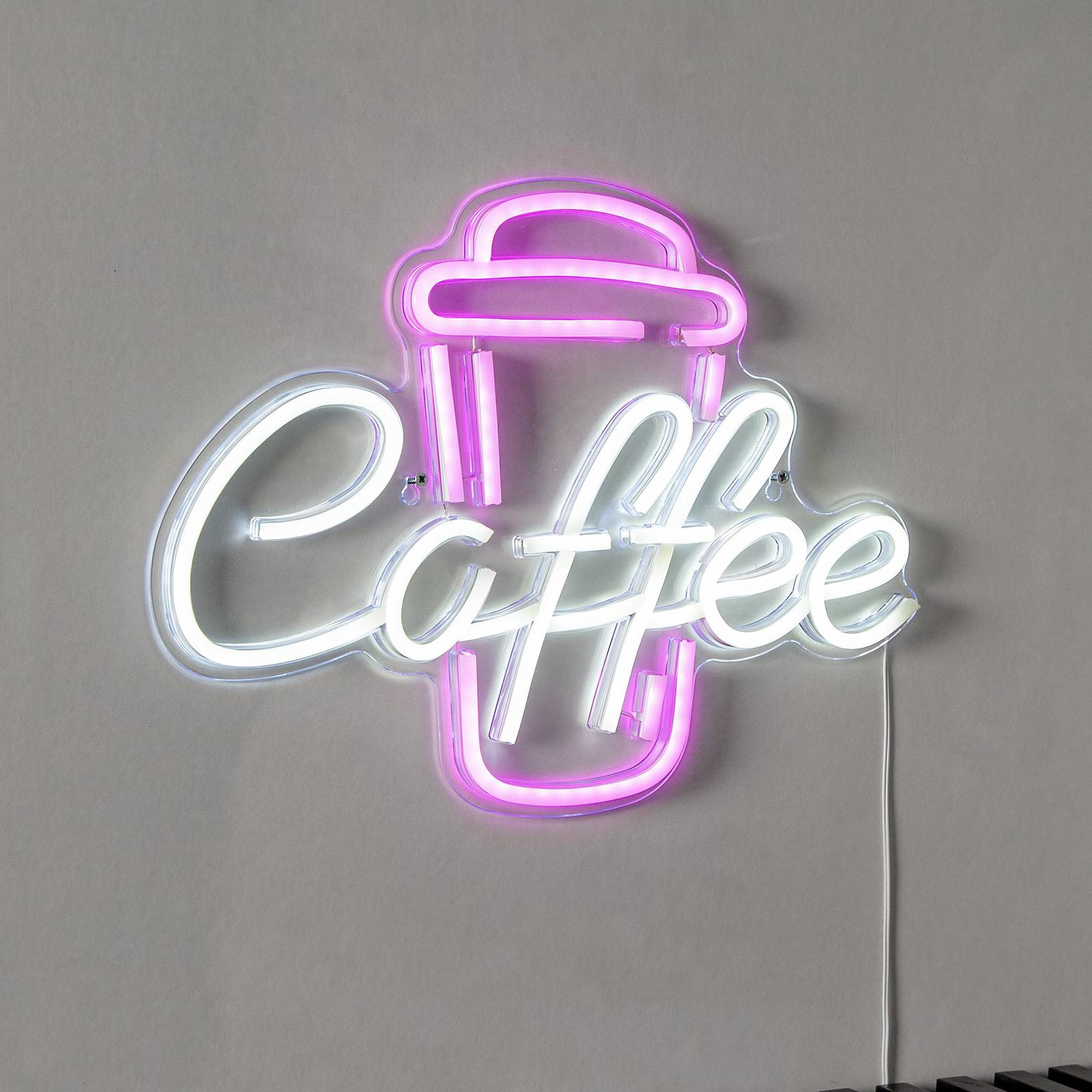 LED-Wandleuchte Coffee, pink/weiß, Plexiglas, 40 x 30 cm USB LED-Wandleuchte Coffee, pink/weiß, Plexiglas, 40 x 30 cm USB von STAR TRADING