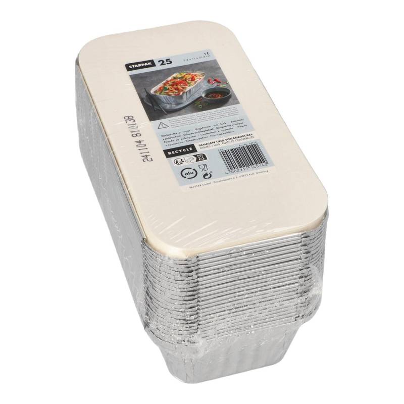 STARPAK Aluschalen mit Deckel 1000 ml silber STARPAK Aluschalen mit Deckel 1000 ml silber von STARPAK