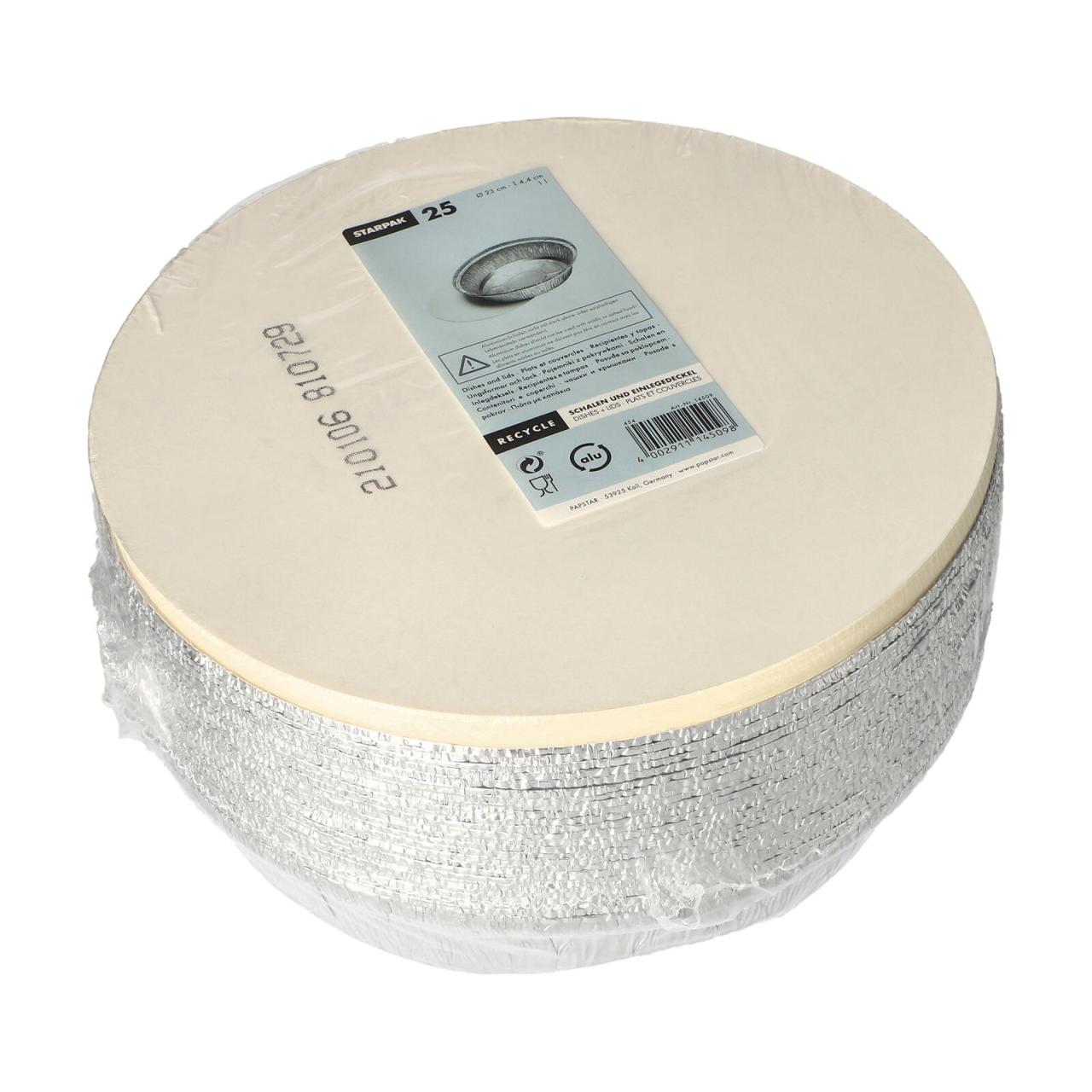 STARPAK Aluschalen mit Deckel 23 cm 1000 ml silber STARPAK Aluschalen mit Deckel 23 cm 1000 ml silber von STARPAK