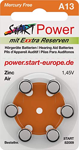 START - 60 Batterien für Hörgeräte - Typ A13-1.45V - 280mAh - PR48, 82003 von START