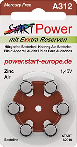 START - 60 Batterien für Hörgeräte - Typ A312-1.45V - 160mAh - PR41 82005 von START