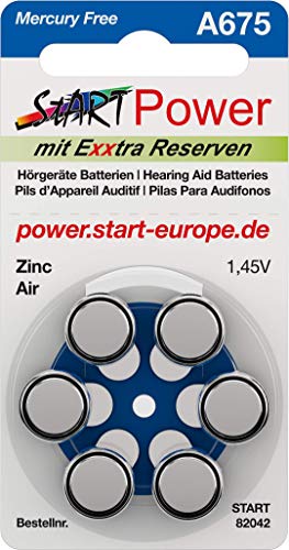 START - 60 Batterien für Hörgeräte - Typ A675-1.45V - 550mAh - PR44, 82041 von START