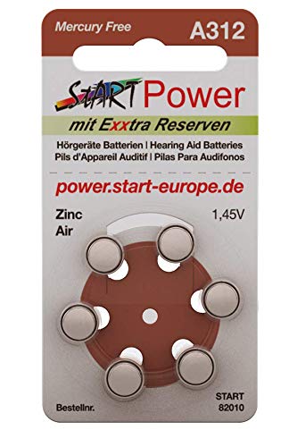StartPower - 12 Batterien für Hörgeräte - Typ A312-1.4V - 160mAh - PR41 von START