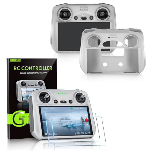 STARTRC Mini 3/Mini 3 Pro Displayschutzfolie RC Zubehör, RC HD-Hartglas displayschutz + RC-Schutzhülle aus Silikon für DJI Mini 3 Pro/Mini 3 Zubehör von STARTRC