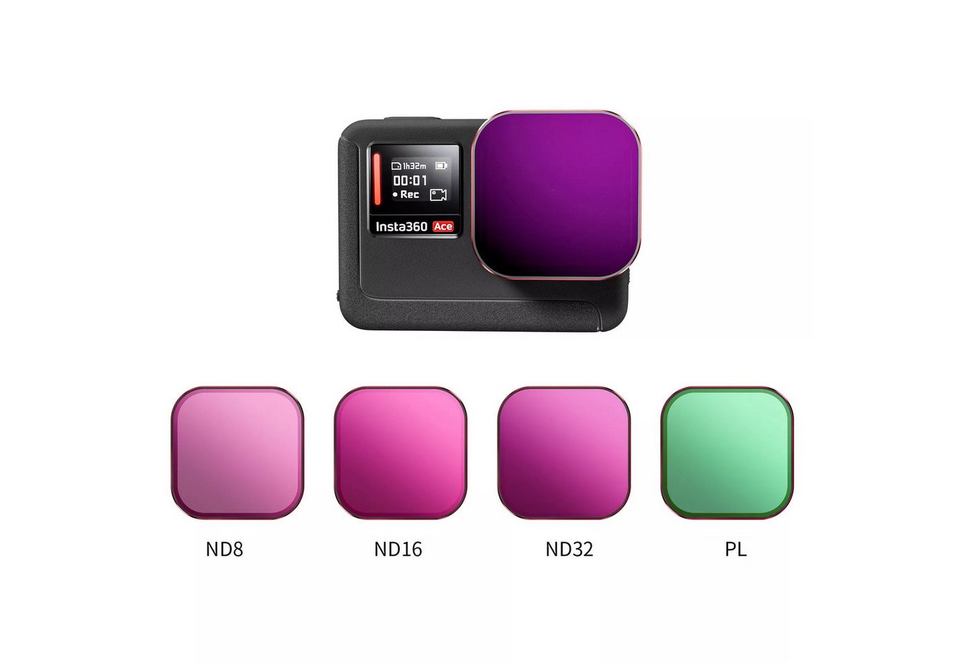 STARTRC ND Filter-Set für Insta360 ACE ACE Pro PL ND8 ND16 ND32 ( 4 Stück)  Schutzfilter von STARTRC