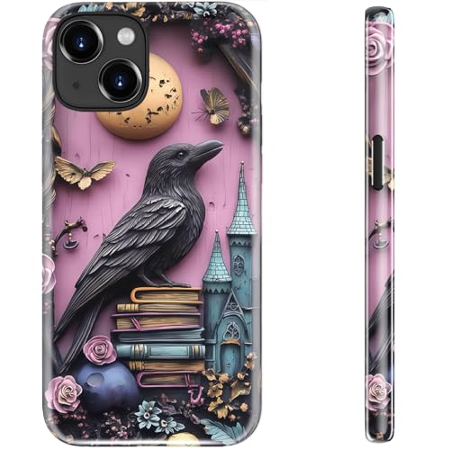 STARVIP Schutzhülle für iPhone 13, kompatibel mit kabellosem Laden, zweilagiger, stoßfester Schutz mit stilvollem Wildblumen-Design, schicke Schutzhülle für Damen, Gothic-Totenkopf & Rabe STARVIP Schutzhülle für iPhone 13, kompatibel mit kabellosem Laden, zweilagiger, stoßfester Schutz mit stilvollem Wildblumen-Design, schicke Schutzhülle für Damen, Gothic-Totenkopf & Rabe von STARVIP
