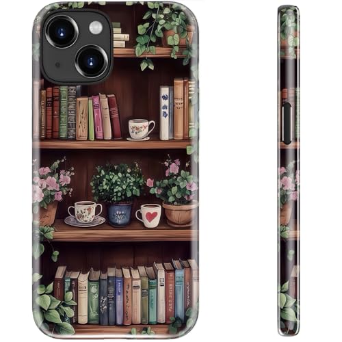 STARVIP Schutzhülle für iPhone 13, kompatibel mit kabellosem Laden, zweilagiger Schutz mit stilvollem Design, weiches Silikon + Hartschale, Handyhülle für Damen, Bücherregal mit Blüten STARVIP Schutzhülle für iPhone 13, kompatibel mit kabellosem Laden, zweilagiger Schutz mit stilvollem Design, weiches Silikon + Hartschale, Handyhülle für Damen, Bücherregal mit Blüten von STARVIP