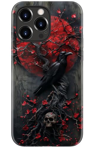 STARVIP Schutzhülle für iPhone 13 Pro Max, kompatibel mit kabellosem Laden, zweilagiger, stoßfester Schutz mit stilvollem Wildblumen-Design, schicke Schutzhülle für Damen, Rotes Blumenmuster & Rabe STARVIP Schutzhülle für iPhone 13 Pro Max, kompatibel mit kabellosem Laden, zweilagiger, stoßfester Schutz mit stilvollem Wildblumen-Design, schicke Schutzhülle für Damen, Rotes Blumenmuster & Rabe von STARVIP