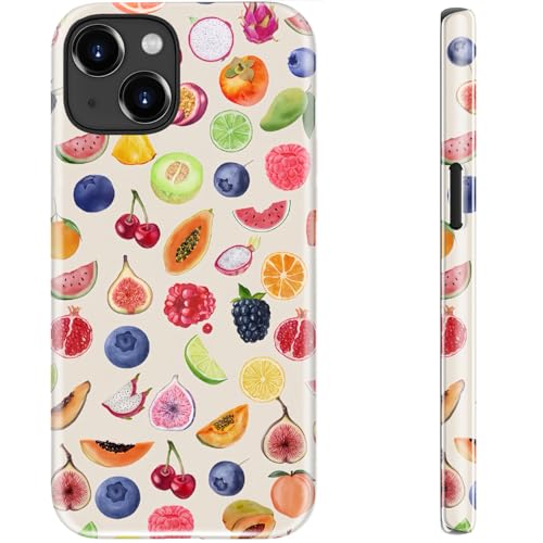 STARVIP Schutzhülle für iPhone 14 Plus, kompatibel mit kabellosem Laden, zweilagiger, stoßfester Schutz mit stilvollem Wildblumen-Design, schicke Schutzhülle für Damen, Obst-Illustration STARVIP Schutzhülle für iPhone 14 Plus, kompatibel mit kabellosem Laden, zweilagiger, stoßfester Schutz mit stilvollem Wildblumen-Design, schicke Schutzhülle für Damen, Obst-Illustration von STARVIP