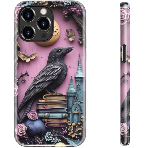 STARVIP Schutzhülle für iPhone 14 Pro Max, kompatibel mit kabellosem Laden, zweilagiger, stoßfester Schutz mit stilvollem Wildblumen-Design, schicke Schutzhülle für Damen, Gothic-Totenkopf & Rabe STARVIP Schutzhülle für iPhone 14 Pro Max, kompatibel mit kabellosem Laden, zweilagiger, stoßfester Schutz mit stilvollem Wildblumen-Design, schicke Schutzhülle für Damen, Gothic-Totenkopf & Rabe von STARVIP