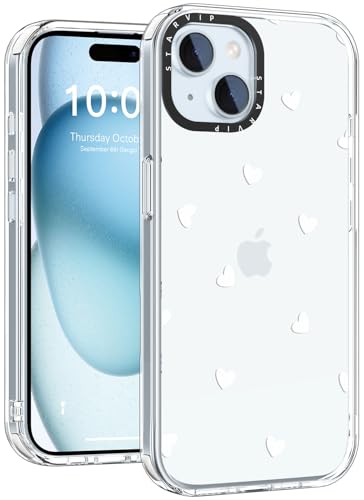 STARVIP Schutzhülle für iPhone 14 mit niedlichem Blumendesign für Frauen und Mädchen, militärischer Fallschutz, klare Hartschale mit weichem TPU-Stoßdämpfer, schützende Handyhülle, Herzen STARVIP Schutzhülle für iPhone 14 mit niedlichem Blumendesign für Frauen und Mädchen, militärischer Fallschutz, klare Hartschale mit weichem TPU-Stoßdämpfer, schützende Handyhülle, Herzen von STARVIP