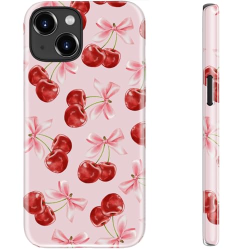STARVIP Schutzhülle für iPhone 15, kabelloses Laden, zweilagiger, stoßfester Schutz mit süßer Wildblume, weiches Silikon + Hartschale, schicke Handyhülle für Frauen – süße Kirschschleife STARVIP Schutzhülle für iPhone 15, kabelloses Laden, zweilagiger, stoßfester Schutz mit süßer Wildblume, weiches Silikon + Hartschale, schicke Handyhülle für Frauen – süße Kirschschleife von STARVIP