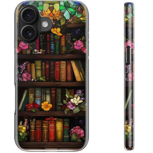STARVIP Schutzhülle für iPhone 16, kompatibel mit kabellosem Laden, zweilagiger, stoßfester Schutz mit stilvollem Design, weiches Silikon + Hartschale, Handyhülle für Damen, Bücherregal, Blumen STARVIP Schutzhülle für iPhone 16, kompatibel mit kabellosem Laden, zweilagiger, stoßfester Schutz mit stilvollem Design, weiches Silikon + Hartschale, Handyhülle für Damen, Bücherregal, Blumen von STARVIP