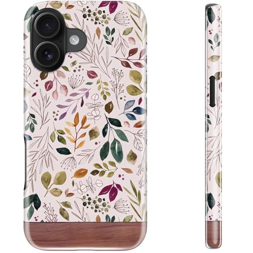 STARVIP Schutzhülle für iPhone 16, kompatibel mit kabellosem Laden, zweilagiger, stoßfester Schutz mit stilvollem Wildblumen-Design, schicke Schutzhülle für Damen, lebendiges Blattwerk STARVIP Schutzhülle für iPhone 16, kompatibel mit kabellosem Laden, zweilagiger, stoßfester Schutz mit stilvollem Wildblumen-Design, schicke Schutzhülle für Damen, lebendiges Blattwerk von STARVIP