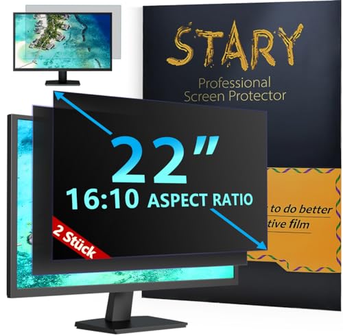 STARY [2 Stück] Computer Privacy Screen 22 Zoll Filter für 16:10 Widescreen Monitor Computer Screen Privacy Shield Anti-Glare Protector von STARY