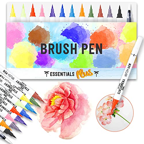 STATIONERY ISLAND Brush Pen Set, 12 Aquarellstifte, 1 Wasserstifte, Handlettering Stifte, Pinselstifte von STATIONERY ISLAND