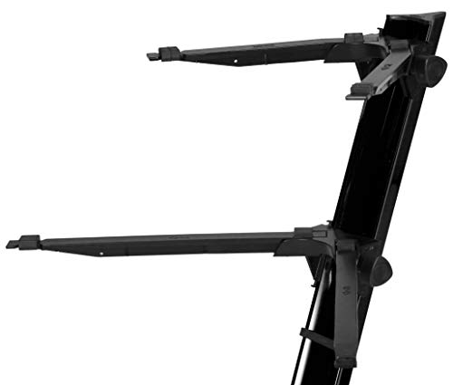 STAY Slim Keyboardständer mit 2 Ebenen oberste Stufe, gebogen Schwarz von STAY MUSIC