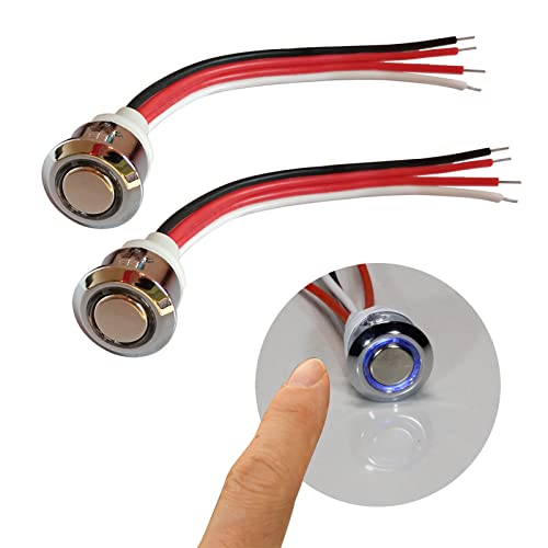 STBTECH 12 V Touch-Sensor, Dimmschalter, DC 5 – 24 V, stufenlose Dimmung, für LED-Streifen, Schreibtischlampe, für Montage 17 mm, 2 Stück von STBTECH