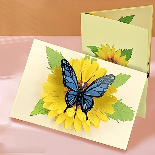 STCRERAG Pop-up-Karte mit Sonnenblume und Schmetterling 3D-Geburtstagskarte Pop-up-Blumen-Grußkarte Schmetterlings-Geburtstagskarte Pop-up-Blumenkarte Abschlusstag Hochzeitstag Muttertag STCRERAG Pop-up-Karte mit Sonnenblume und Schmetterling 3D-Geburtstagskarte Pop-up-Blumen-Grußkarte Schmetterlings-Geburtstagskarte Pop-up-Blumenkarte Abschlusstag Hochzeitstag Muttertag von STCRERAG