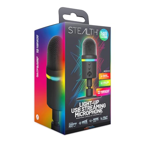STEALTH Beleuchtetes LED-USB-Streaming-Mikrofon mit Noice-Cancelling-Funktion STEALTH Beleuchtetes LED-USB-Streaming-Mikrofon mit Noice-Cancelling-Funktion von STEALTH