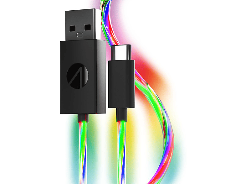 STEALTH USB-C Ladekabel (2x 2m) mit LED Beleuchtung (Playstation 5) USB-Kabel, Mehrfarbig von STEALTH