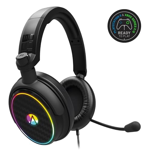 Stealth C6-100 LED Over Ear Gaming Headset PS4/PS5, Xbox, Nintendo Switch, PC mit flexiblem Mikrofon, 3,5 mm Klinke, 1,5 m Kabel, leicht, bequem und langlebig von STEALTH