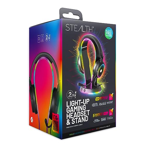 Stealth Regenbogen Gaming Headset Ständer mit Light-Up LED Headset - für PS4, PS5, XBox, Switch und PC [video game] von STEALTH