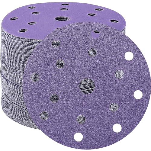 STEBRUAM 45 Stück Schleifpapier 150mm Klett 60 Körnung 15 Loch Rund schleifscheiben Set für 6 Zoll Exzenterschleifer für Holz Metall und Farbe STEBRUAM 45 Stück Schleifpapier 150mm Klett 60 Körnung 15 Loch Rund schleifscheiben Set für 6 Zoll Exzenterschleifer für Holz Metall und Farbe von STEBRUAM