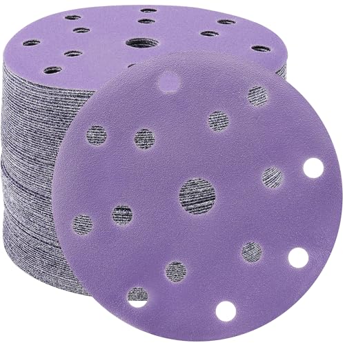 STEBRUAM 50 Stück Schleifpapier 150mm Klett 320 Körnung 15 Loch Rund schleifscheiben Set für 6 Zoll Exzenterschleifer für Holz Metall und Farbe STEBRUAM 50 Stück Schleifpapier 150mm Klett 320 Körnung 15 Loch Rund schleifscheiben Set für 6 Zoll Exzenterschleifer für Holz Metall und Farbe von STEBRUAM