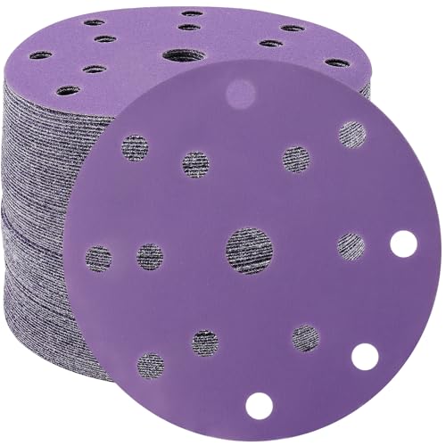 STEBRUAM 50 Stück Schleifpapier Keramik 150mm Klett 400 Körnung 15 Loch Rund schleifscheiben Set für 6 Zoll Exzenterschleifer für Holz Metall und Farbe STEBRUAM 50 Stück Schleifpapier Keramik 150mm Klett 400 Körnung 15 Loch Rund schleifscheiben Set für 6 Zoll Exzenterschleifer für Holz Metall und Farbe von STEBRUAM