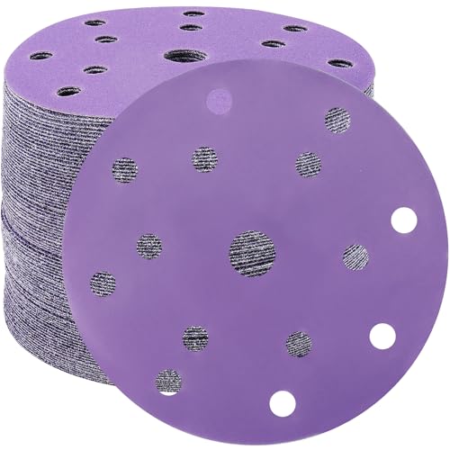 STEBRUAM 50 Stück Schleifpapier Keramik 150mm Klett 800 Körnung 15 Loch Rund schleifscheiben Set für 6 Zoll Exzenterschleifer für Holz Metall und Farbe STEBRUAM 50 Stück Schleifpapier Keramik 150mm Klett 800 Körnung 15 Loch Rund schleifscheiben Set für 6 Zoll Exzenterschleifer für Holz Metall und Farbe von STEBRUAM