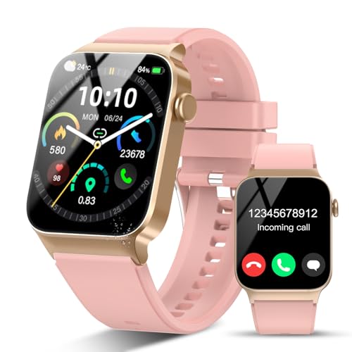 STECEi Smartwatch Herren Damen, 1,85'' HD Touchscreen Smart Watch mit Bluetooth Anrufe, 110+ Sportmodi Fitnessuhr mit Herzfrequenz Schlafüberwachung Schrittzähler, IP68 Wasserdicht Sportuhr, Roségold STECEi Smartwatch Herren Damen, 1,85'' HD Touchscreen Smart Watch mit Bluetooth Anrufe, 110+ Sportmodi Fitnessuhr mit Herzfrequenz Schlafüberwachung Schrittzähler, IP68 Wasserdicht Sportuhr, Roségold von STECEi