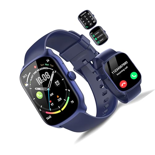 STECEi Smartwatch Herren Damen, 1.95" Fitnessuhr mit Telefonfunktion, Smart Watch 100+ Sportmodi, IP68 Wasserdicht, Fitness Tracker mit Schrittzähler, Himmelblau von STECEi