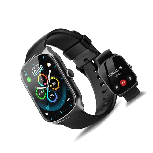 STECEi Smartwatch Herren Damen, 1.95" Fitnessuhr mit Telefonfunktion, Smart Watch 100+ Sportmodi, IP68 Wasserdicht, Fitness Tracker mit Schrittzähler, Ruß von STECEi