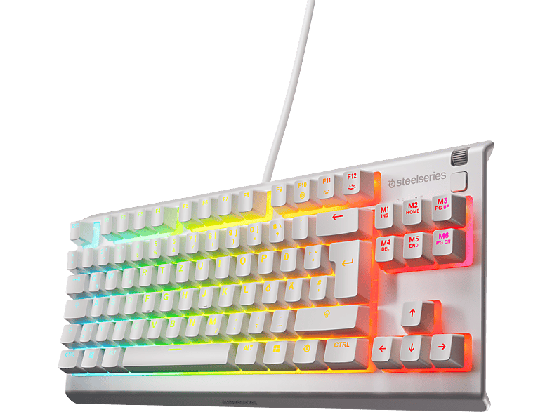 STEELSERIES APEX 3 TKL, Gaming Tastatur, Rubberdome, Kabelgebunden, Weiß von STEELSERIES