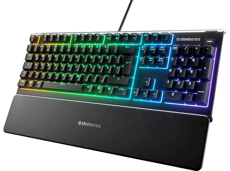 STEELSERIES Apex 3, Gaming Tastatur, Rubberdome, Steelseries Whisper-Quiet, Kabelgebunden, Schwarz von STEELSERIES